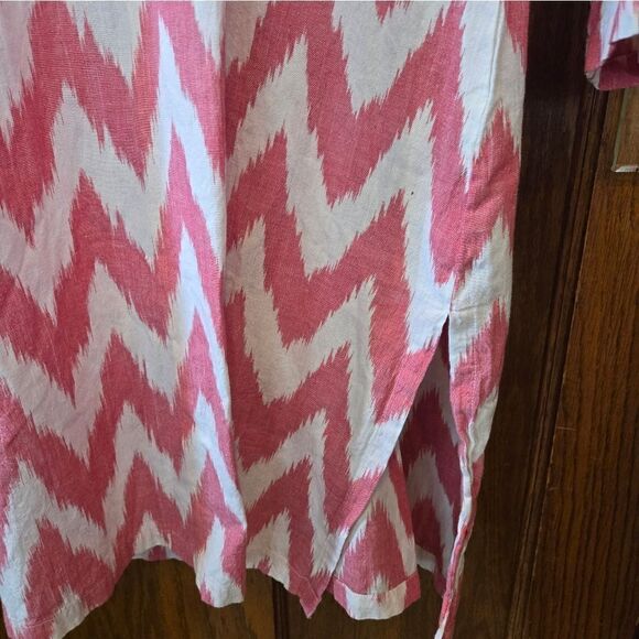 Pine Cone Hill Fine Linens Caftan Beach Cover Nightgown  XSMALL Pink Zig Zag - Picture 8 of 14